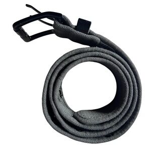 Ecko Unltd Mens Gray Canvas Belt Black Buckle Metal Size 38